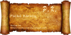 Palkó Károly névjegykártya